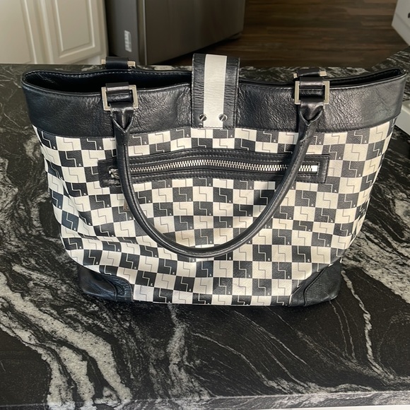 Lamb black and white checked purse - Picture 2 of 6